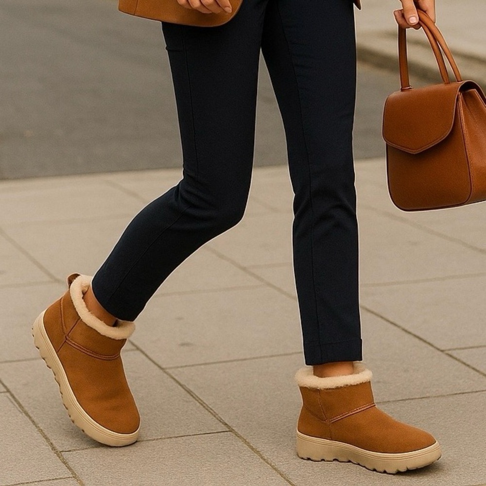 UGG Chestnut Suede Platform Boots Women 6 / Men 5 / New without Box